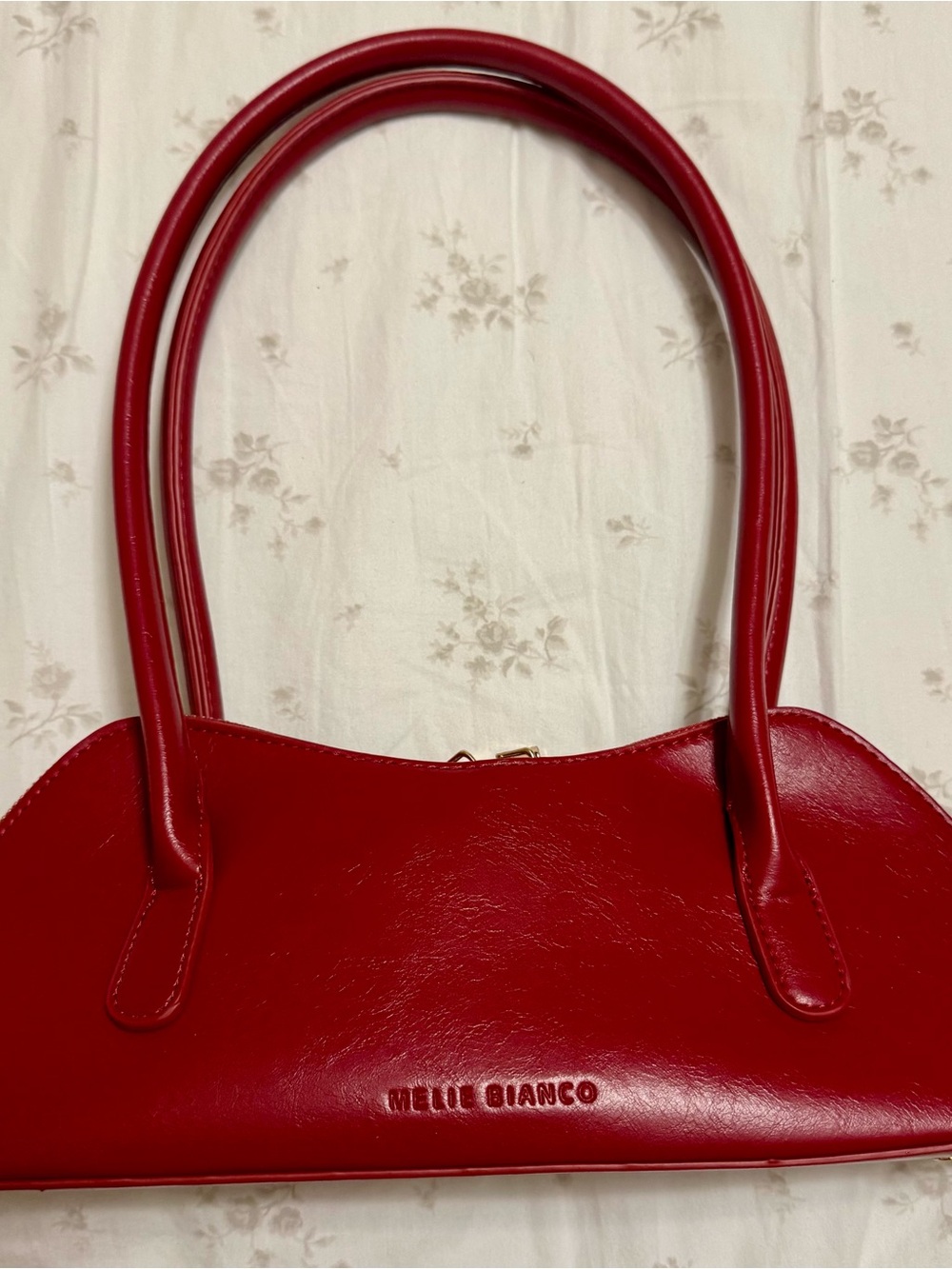 Melie Biianco Red Patent Shoulder Bag